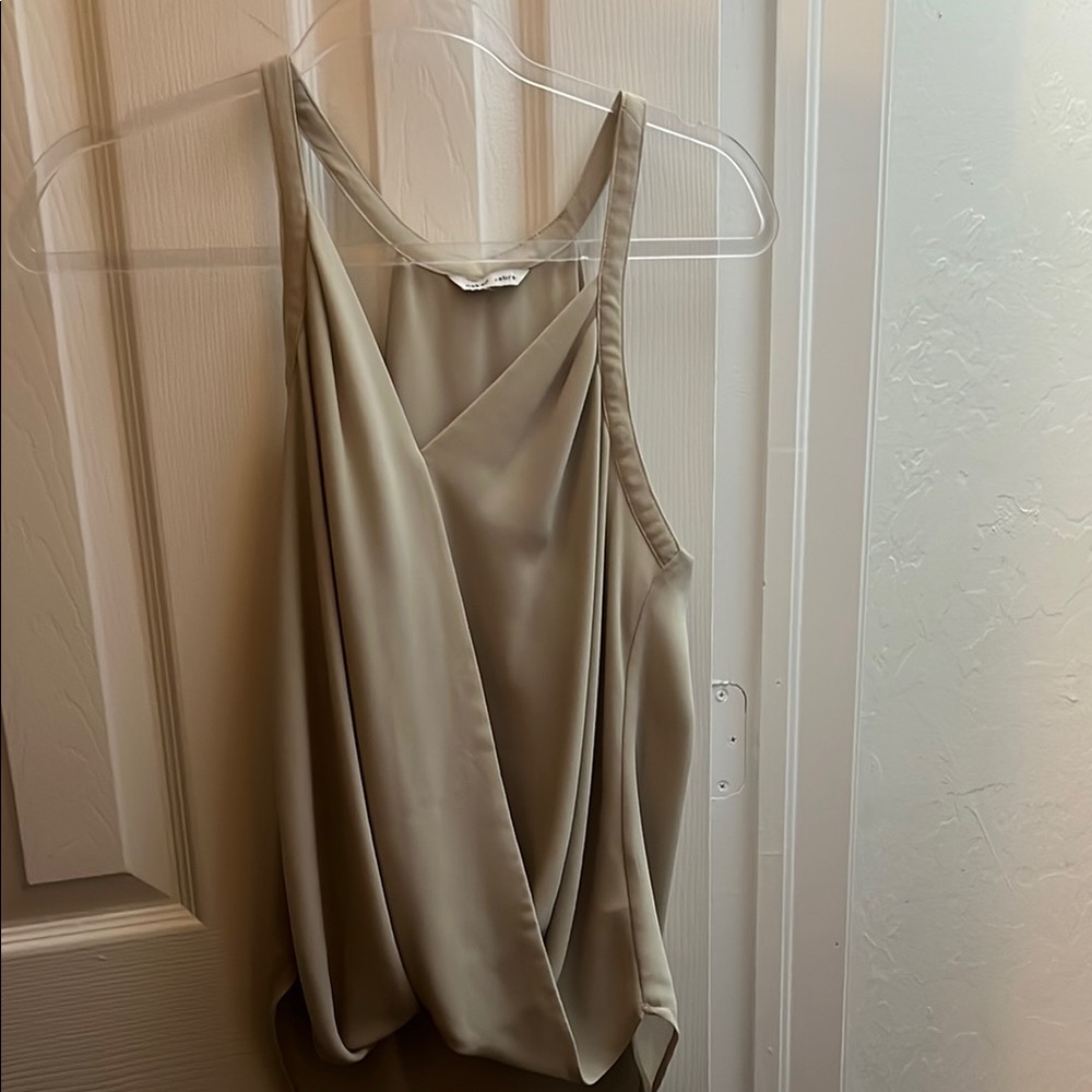 Naked Zebra Cream Wrap Tank Top